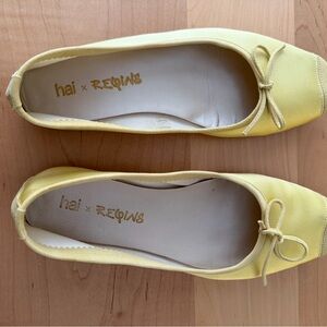 Yellow Women's Satin Flats